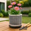 Home Decor Planter Pots for Indoor or Outdoor - Ceramic Stand Planter for Patio, Garden, and Room Decor - Round Plant Pots - 6" Gray - 3 of 4