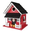 Home Bazaar 9" Hen House Wood Bird House Red - 2 of 3