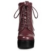 Allegra K Women's Platform Chunky High Heel Lace Up Combat Boots - 2 of 4