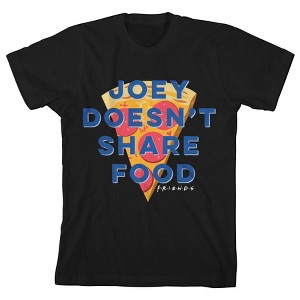 Bioworld Friends TV Joey Doesn't Share Food Black T-shirt Toddler Boy to Youth Boy - 1 of 2