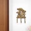 HomeRoots 5" Antiqued Gold Cast Iron Mushroom Three Hook Wall Mount Coat Rack - 2 of 4
