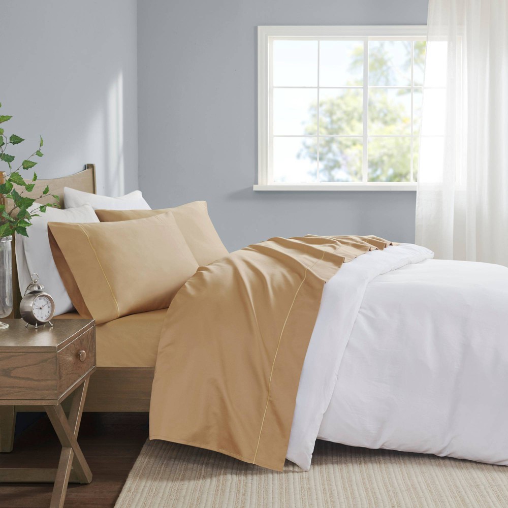 UPC 675716496654 product image for Queen 600 Thread Count Pima Cotton Sheet Set Gold | upcitemdb.com