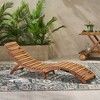 Chic Crate-LAHAINA Solid Wood Foldable Chaise Lounge - Beach Patio Poolside Furniture (Sage Brown) - 3 of 4