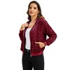 Anna-Kaci Women's Hooded Sequin Jacket with Front Zipper Closure and Ribbed Trim - Small, Burgundy - 3 of 4