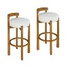 ModernLuxe Wooden Barstools, Low Back Upholstered Dining Chairs Set of 2 - 2 of 4