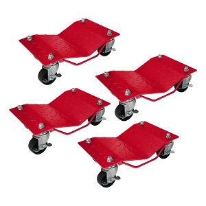 Car Handling Equipment 4 Piece Set 6000 Lbs Car Mover with Brakes Heavy Vehicle Mover Suitable for Handling Cars, Trucks, Trailers, Motorcycles - 1 of 4