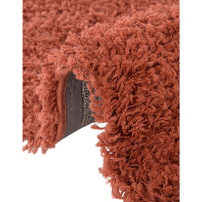 Kid-Friendly Reversible Shag Area Rug in Vibrant Red and Orange