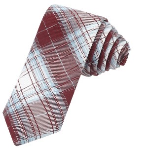 INSPIRE CHIC Plaid Woven Self-tied Striped Skinny Necktie 2.8" for College Graduation Campus 1 Pc - 1 of 4