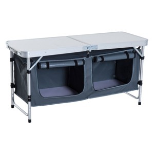47" Portable Camping Table Aluminum Picnic Folding Camping Table with Carrying Handle and Storage Organizer - 1 of 4
