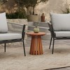 LuxenHome Outdoor Side Table, 17'' Natural Solid Wood Round Accent End Table, Modern Coffee Porch Tables for Indoor Outdoor, Plant Stand Brown - 4 of 4