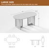 Wooakway 30"H Rattan Oval Wood Dining Table Kitchen Table Conference Table with Double Pedestal - 3 of 4