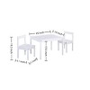 FURNIinspire Kids Table Sets 3 Piece Solid Wood Kids Table With 2 Chairs, Toddler Table And Chairs For Living Room, Nursery, White, 25"*19"*18" - 3 of 4