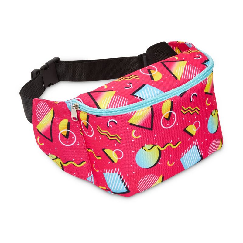 Zodaca Retro 90's Fanny Pack for Teens, Insulated Waist Bag Cooler with Adjustable Strap for School, Pink, 9 x 6 In, 5 of 9