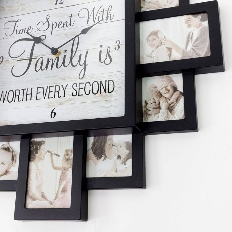 Worth Every Second&#39; Picture Frame Collage Wall Clock Black - American Art Decor, 5 of 7