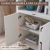 OKD 70" Storage Bookshelf-Bookcase with Adjustable Shelves & Barn Door, Farmhouse 5-Tier Storage Cabinet - 3 of 4