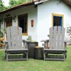 Infurnic Outdoor Portable Chairs Adirondack Chair Set of 2 Wood Texture for Garden Lawn Backyard Deck Pool Beach Firepit, Gray, 29.6"*31.4"*36.4" - 2 of 4