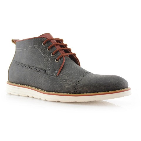 Ferro Aldo Mens Donovan MFA506025 Casual Mid-Top Cap-Toe Sneaker Boots, in Grey, Size 9.5
