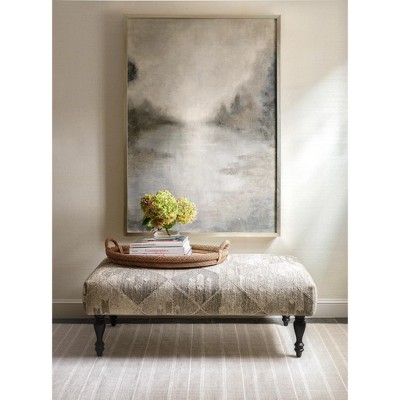 Gray and Ivory Stripe 6' x 9' Synthetic Flat Woven Rug