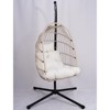 DSVIMOY Egg Chairs, Patio Egg Chair with Stand, Patio Foldable Egg Chair for Bedroom Living Room Balcony, Black & Gray, 43.3"*43.3"*77.95" - 2 of 4