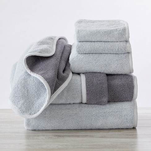 6pc Spa Waffle Jacquard Cotton Bath Towel Set Dark Gray : Target