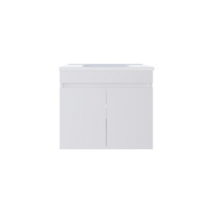 SEVOBAL Bathroom Vanities Floating Double Door Vanity with Resin Sink and Two Shelves 24x18 for Modern Bathroom, White, 28.74"*23.23"*12.99" - 1 of 4
