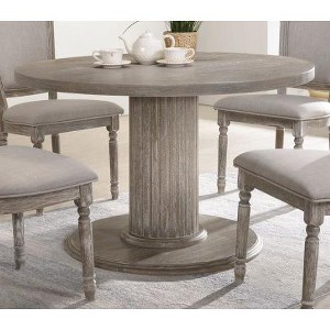 Sapphtopaz Round Dining Table Kitchen Table 46" Farmhouse Wooden Dining Table Pedestal Base for Dining Room, Kitchen, Small Spaces - 1 of 4