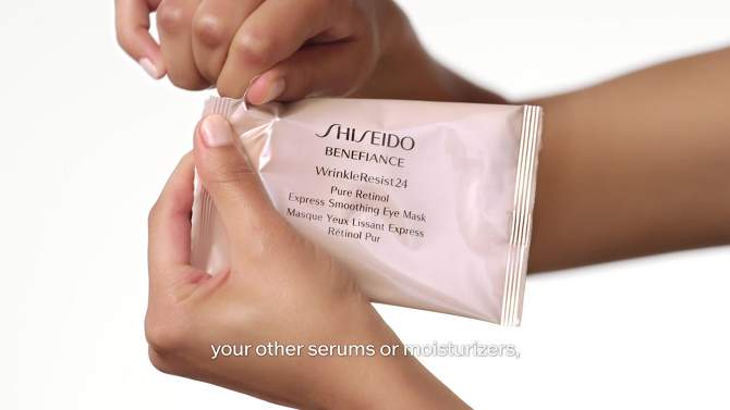 Shiseido Women&#39;s Benefiance Wrinkle Resist 24 Pure Retinol Express Smoothing Eye Mask - 3pk - Ulta Beauty, 2 of 8, play video
