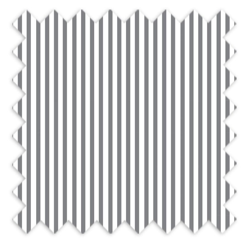 Bacati - Pin Stripes Gray Cotton Printed Single Window Curtain Panel, 4 of 5