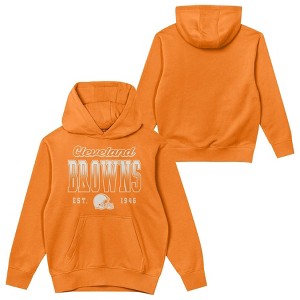 NFL Cleveland Browns Girls' Washed Fleece Hooded Sweatshirt - 1 of 3