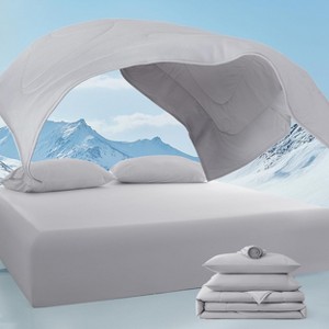 Cooling Comforter Set - Ultra Comfort with Cooling Blanket, Wrinkle-Free Deep Pocket Fitted Sheet, Breathable Pillowcase(s) for Skin and Hair Bedding - 1 of 4