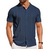 COOFANDY Mens Knit Shirt Short Sleeve Button Down Shirts Casual Summer Beach Vintage Polo Shirts - 4 of 4