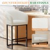 AMERLIFE Modern Counter Bar Stools, Boucle Chair with Arms, Footrest, 28" Upholstered Back - 4 of 4