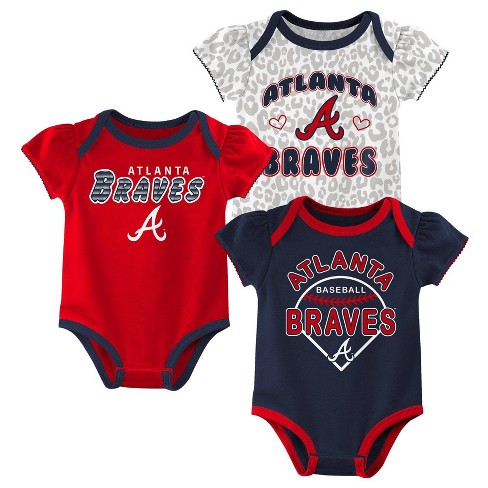 Atlanta Braves Baby Girl Onesie Bundle