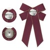 INSPIRE CHIC Women's Ribbon Brooch Elegant Bowtie Rhinestone Bow Ties for Uniform Dress - 3 of 4