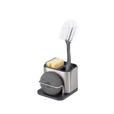 Small Stainless Steel Sink Organizer with Gray Accents