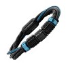 Steeltime Men's black braided leather and black/blue ip stainless steel beads bracelet with greek key accents - 2 of 4