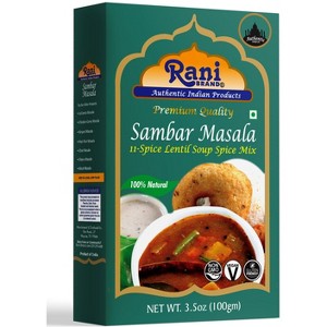 Sambar Masala, Indian 10-Spice Blend - 3.5oz (100g) - Rani Brand Authentic Indian Products - 1 of 4