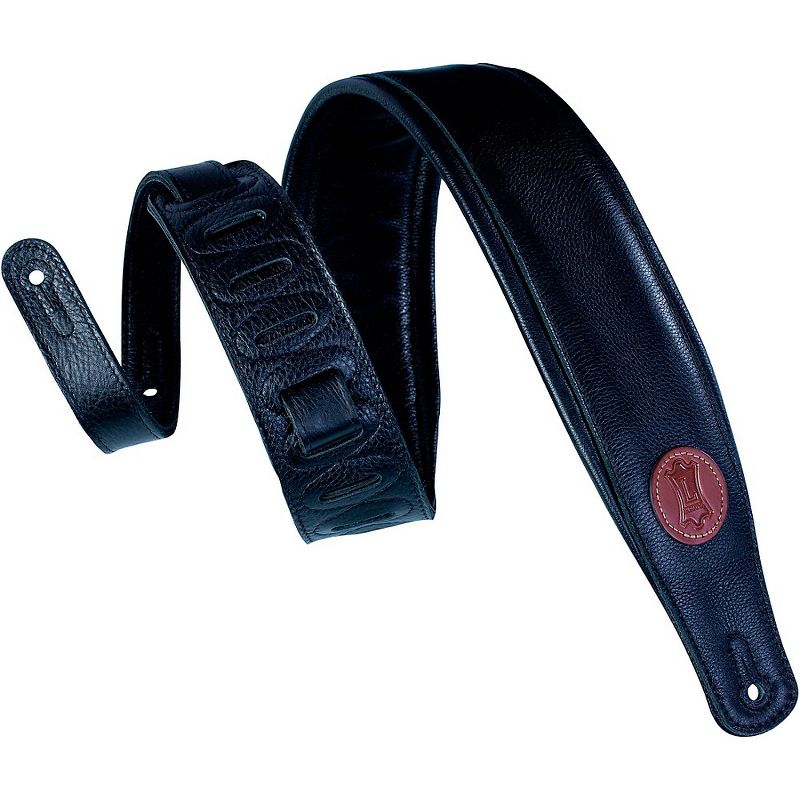 Levy's MSS2-BLK 3" Signature Series Black Leather Guitar Strap, 1 of 5