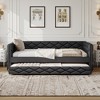 Full XL Upholstered Daybed with Trundle & LED Lights, Convertible Sofa Bed - ModernLuxe - 2 of 4