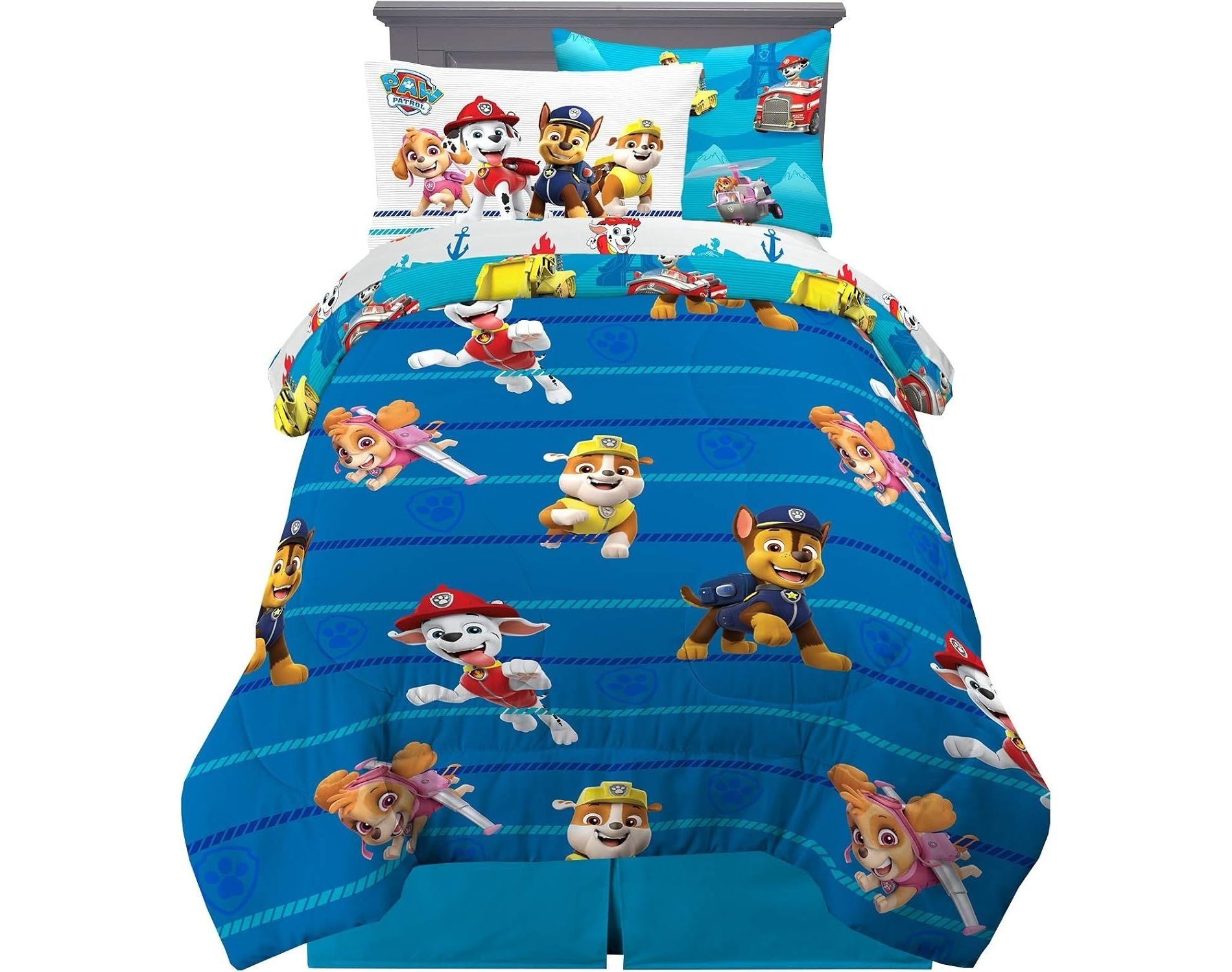 Paw Patrol Kids 5 Piece Twin Comforter and Sheet Set with Sham