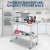 Heavy Duty Stainless Steel Prep Table with Wheels, 4 Sizes Commercial Work Table Kitchen Cart for Restaurant Bar Garage, NSF Metal - 4 of 4