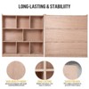 3-Tier Montessori Solid Wood Shelves Toy Organizers and Storage, 8-Compartment Storage Cabinet w/4 Wheels, for Toddler Kids Room, Classroom, Nursery - 4 of 4