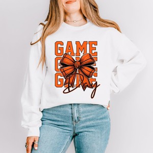 Simply Sage Market Coquette Basketball Bow Game Day Stacked Sweatshirt - 1 of 4