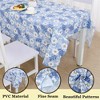 PiccoCasa Square Vinyl Water Oil Resistant Printed Tablecloths Blue Daisy 35"x35" - 4 of 4