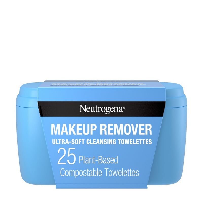 Neutrogena Facial Cleansing Makeup Remover Wipes with Vanity Case - 25ct, 1 of 8