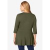 Jessica London Women's Plus Size Stretch Knit Henley Notch Babydoll Tunic - 3 of 4