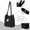 Wrapables Corduroy Tote Bag, Casual Everyday Shoulder Handbag, Black - 2 of 4