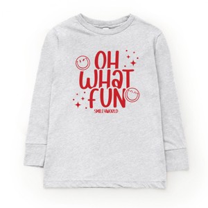 SmileyWorld Oh What Fun - Toddler Long Sleeve Graphic Tee and Youth Long Sleeve Graphic T-Shirt - 1 of 3