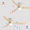 Modern Flush Mount Ceiling Fan 52'' Low Profile Ceiling Fan with Lights and Remote 3 Wood Blades Dimmable LED Reversible DC for Kitchen Bedroom - 2 of 4