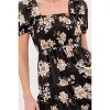 August Sky Women's Smocked Floral Puff Sleeves Midi Dress - 4 of 4